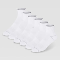 Champion 6Pk Women's Cushion Quarter - Bright White