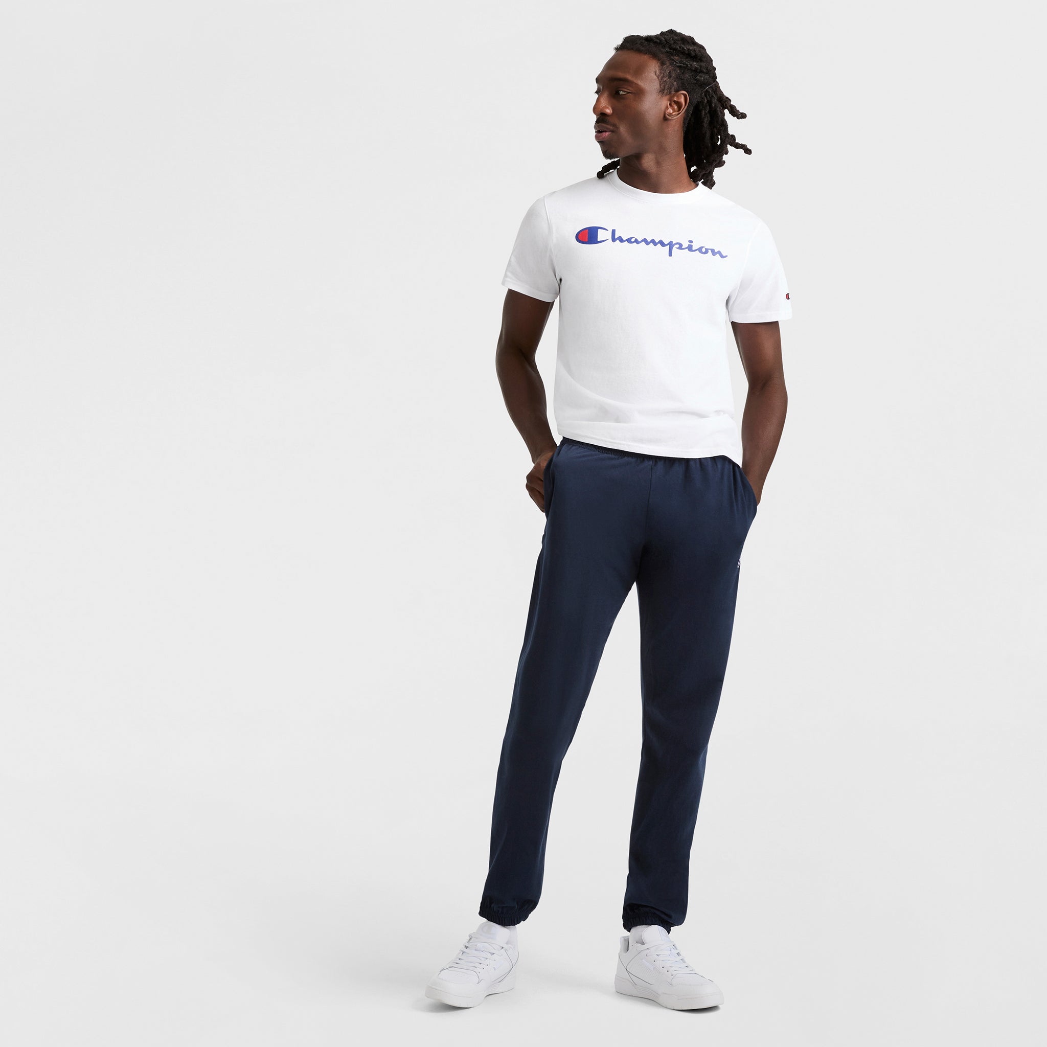 Champion Lightweight Lounge Pants, Cinched Hem - Navy