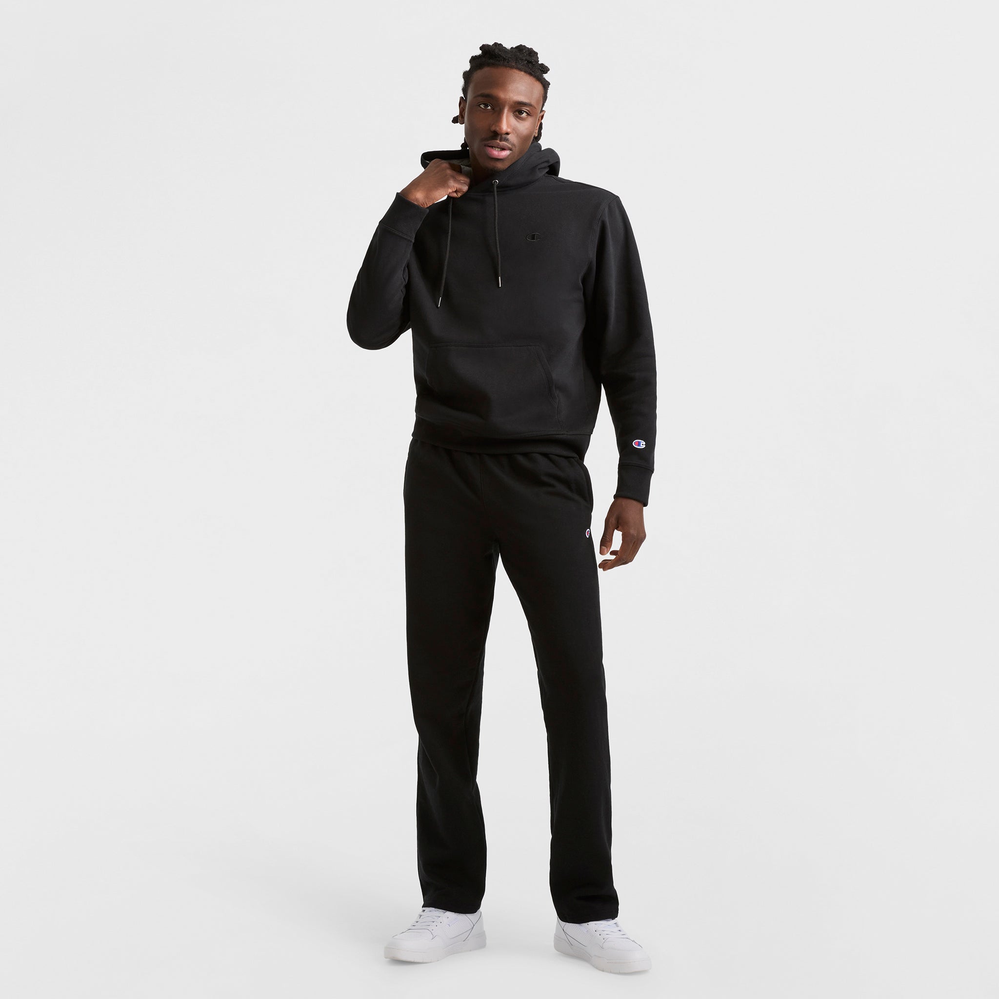 Champion Powerblend Sweatpants, Open Hem - Black