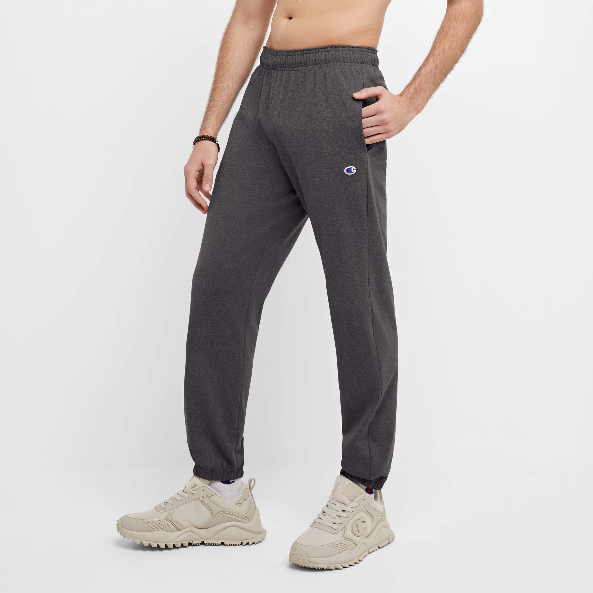Champion Lightweight Lounge Pants, Cinched Hem - Granite Heather