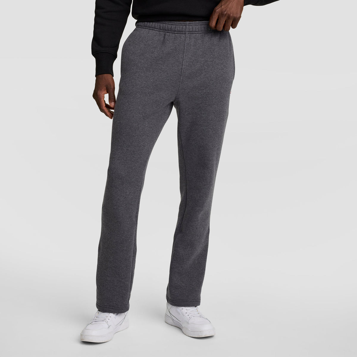 Champion Powerblend Sweatpants, Open Hem - Granite Heather