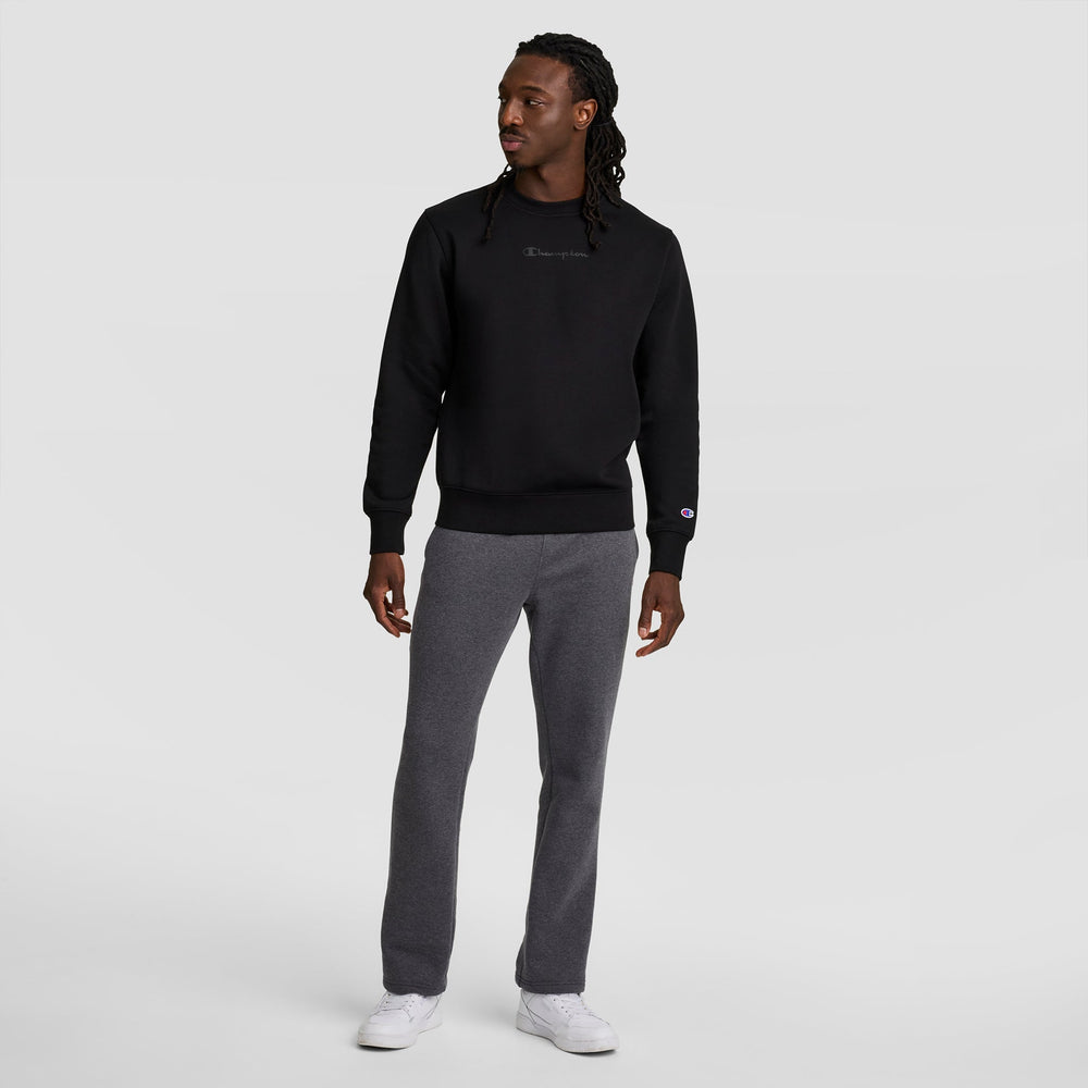 Champion Powerblend Sweatpants, Open Hem - Granite Heather