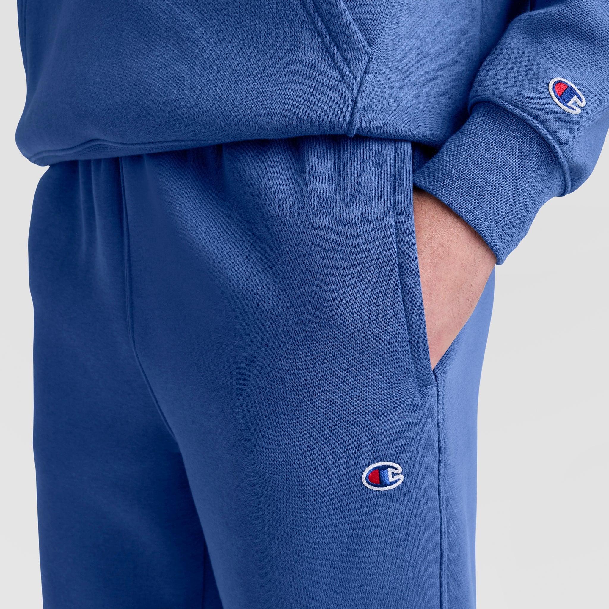 Champion Powerblend Sweatpants, Open Hem - Coastal Fjord