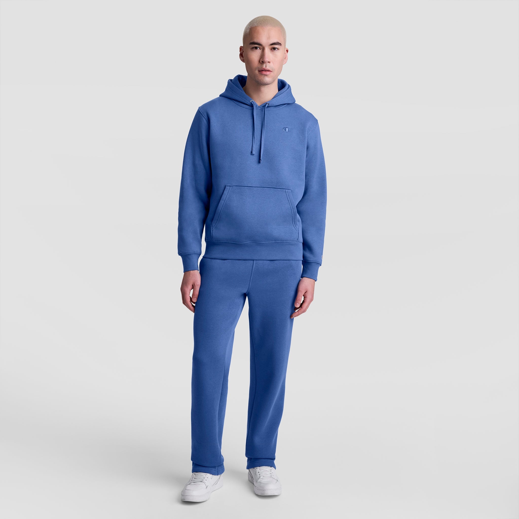 Champion Powerblend Sweatpants, Open Hem - Coastal Fjord