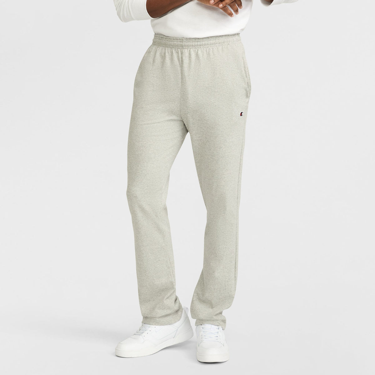 Champion Lightweight Lounge Pants, Open Hem - New Manhattan Mist Heather