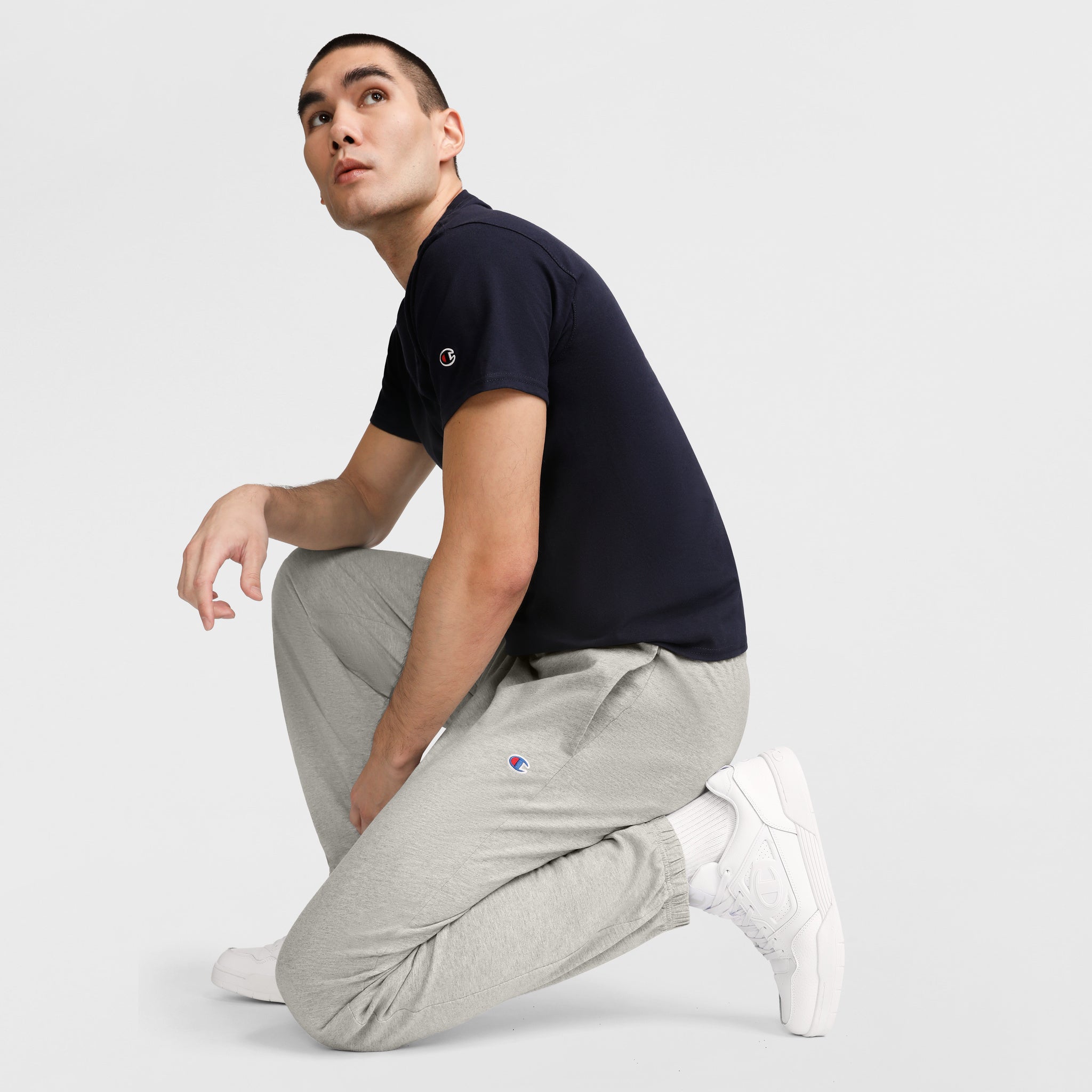 Champion Lightweight Lounge Pants, Cinched Hem - New Manhattan Mist Heather