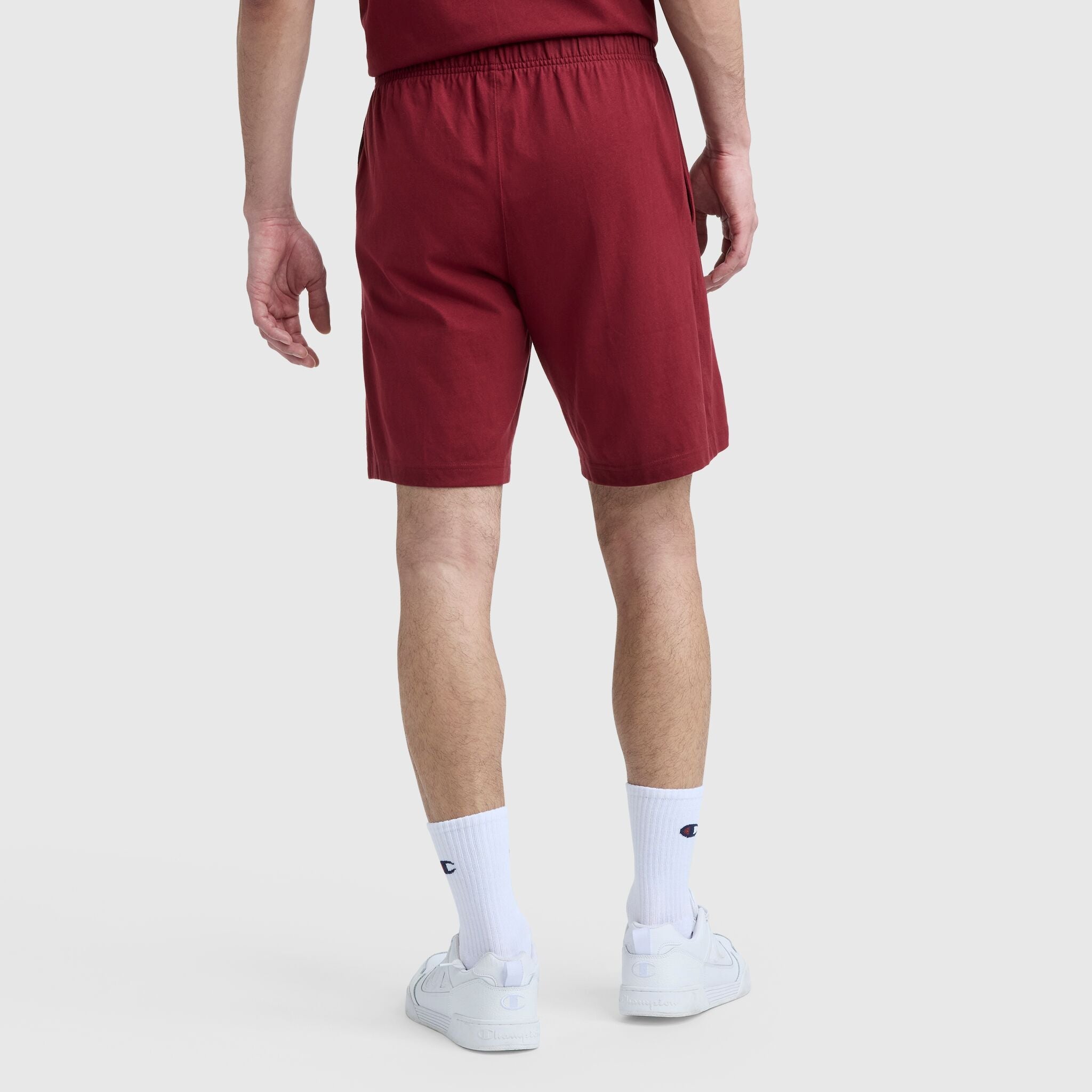 Champion 9" Lightweight Lounge Shorts, C Patch Logo - Pomegranate