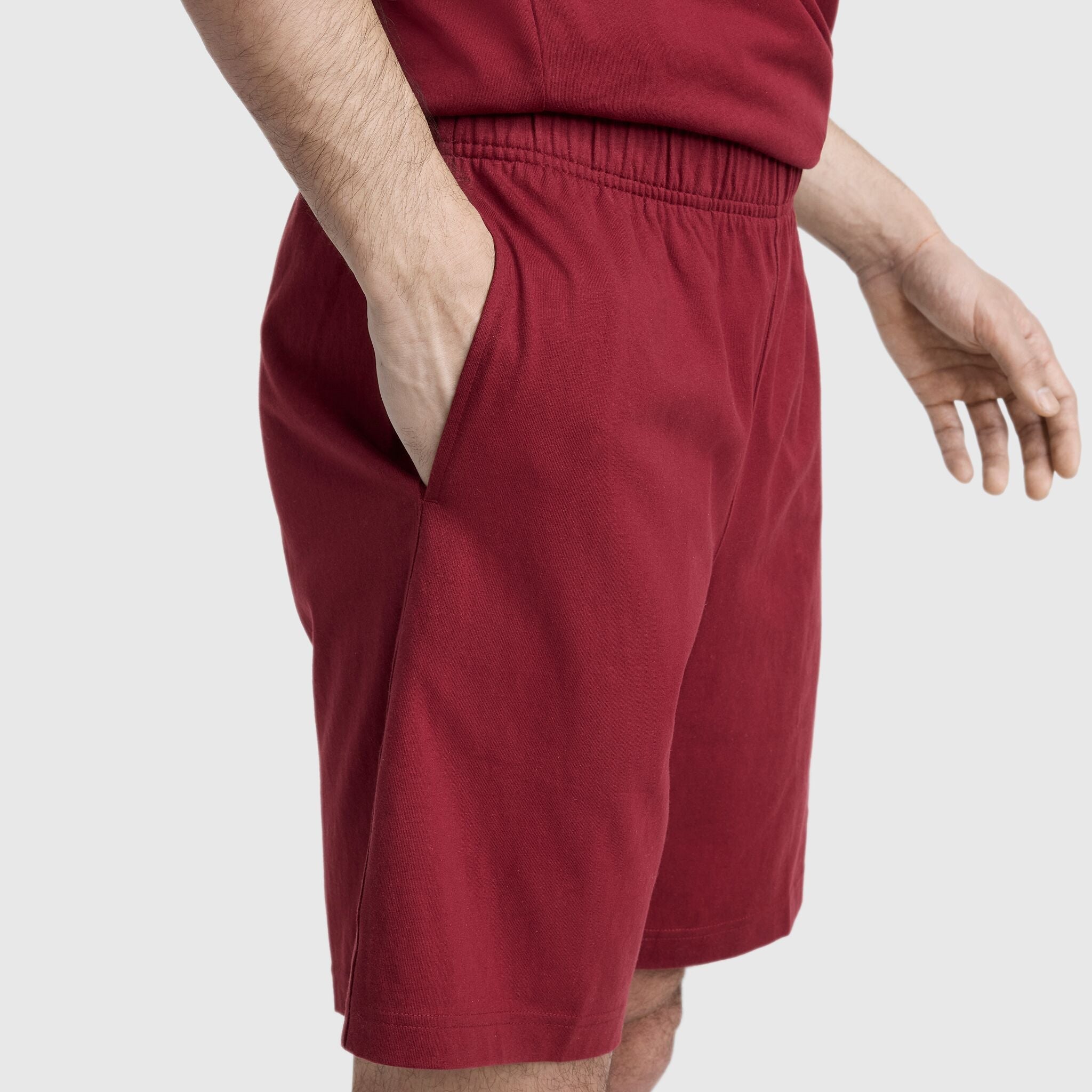 Champion 9" Lightweight Lounge Shorts, C Patch Logo - Pomegranate
