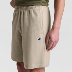 Champion 9" Lightweight Lounge Shorts, C Patch Logo - Abbey Stone