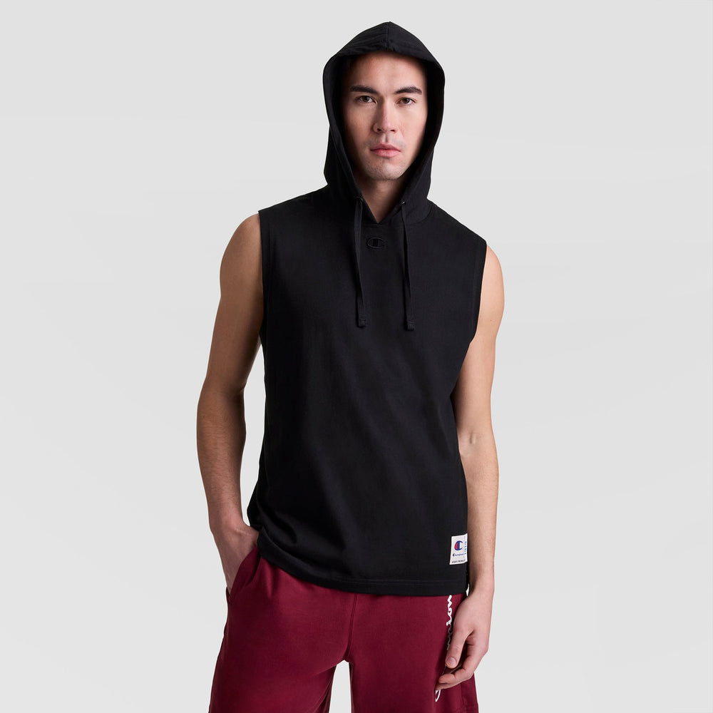 Champion Sleeveless Hoodie - Black