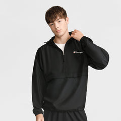 Champion Stadium Packable Jacket, Script Logo - Black