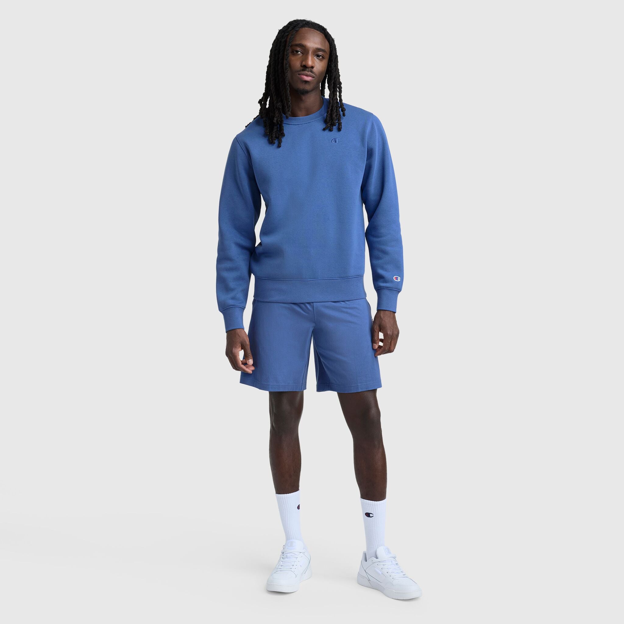 Champion 9" Lightweight Lounge Shorts, C Patch Logo - Coastal Fjord