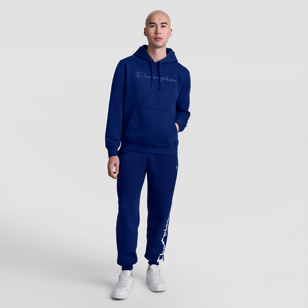 Champion Powerblend Joggers, Script Logo - Blue Depths