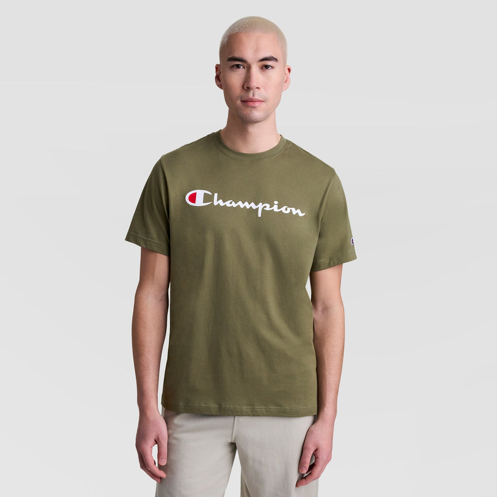 Champion Classic Graphic T-Shirt, Script Logo - Burnt Olive