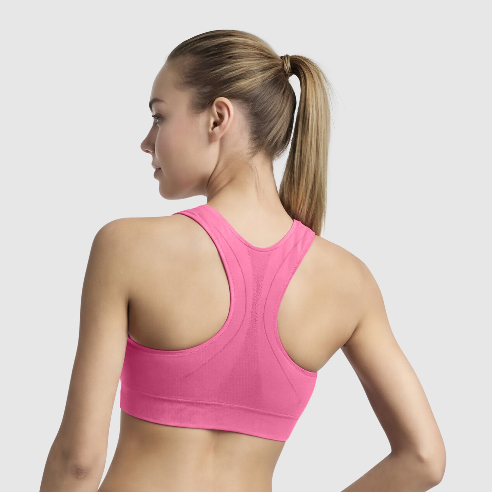 Champion Seamless Racerback Sports Bra - Pink Cosmos