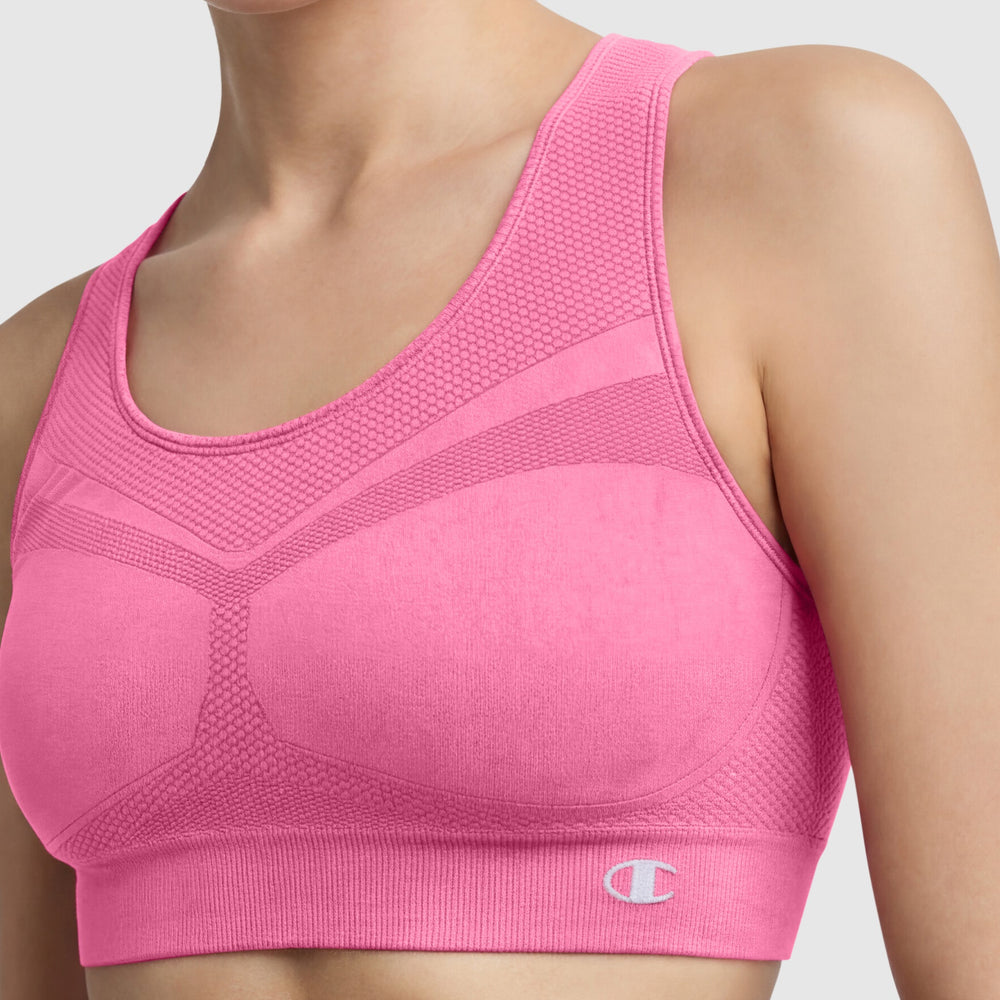 Champion Seamless Racerback Sports Bra - Pink Cosmos