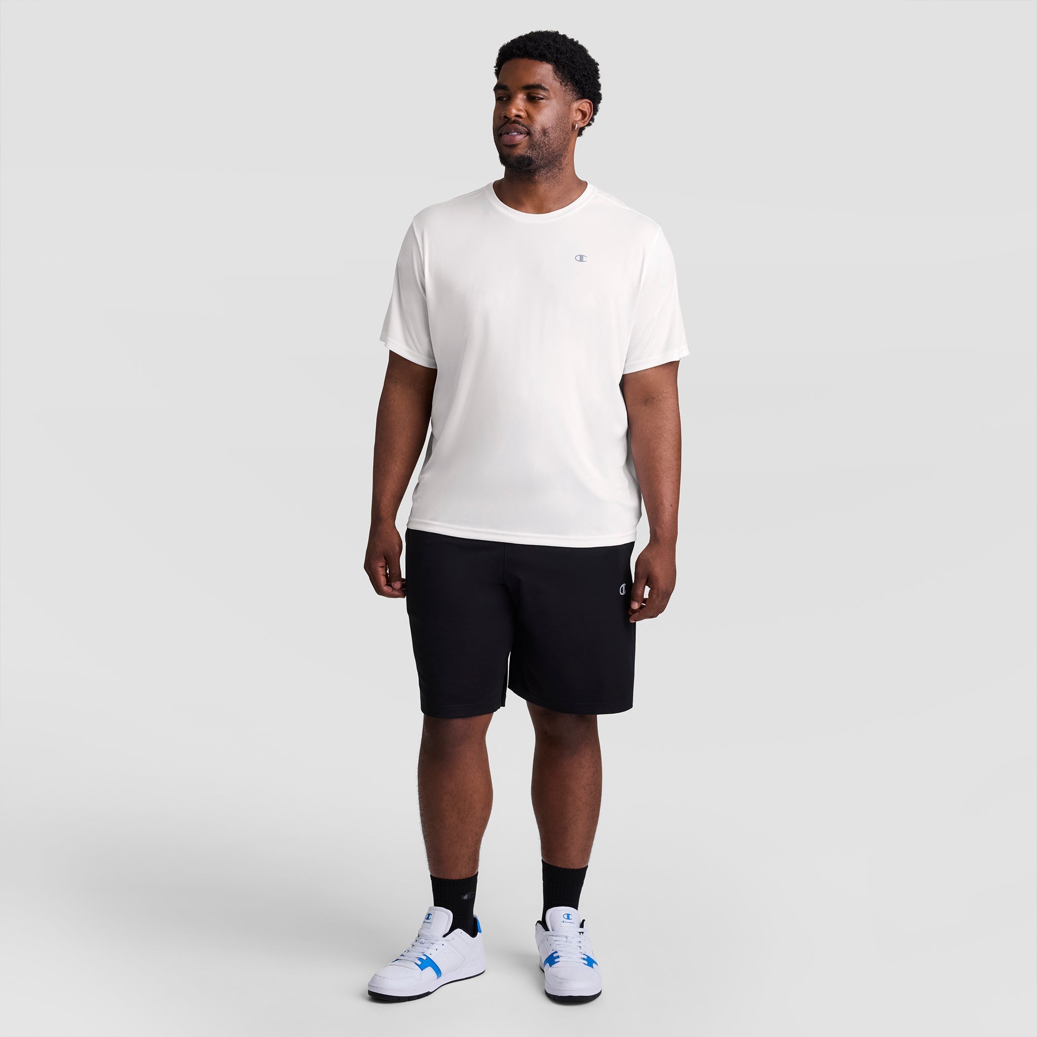 Champion Sport T-Shirt, Reflective C Logo - Big & Tall - Bright White