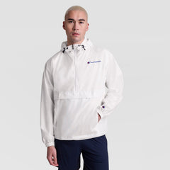 Champion Stadium Packable Jacket, Script Logo - Bright White