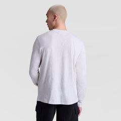Champion Classic Graphic Long-Sleeve T-Shirt, Script Logo - Platinum Silver Heather