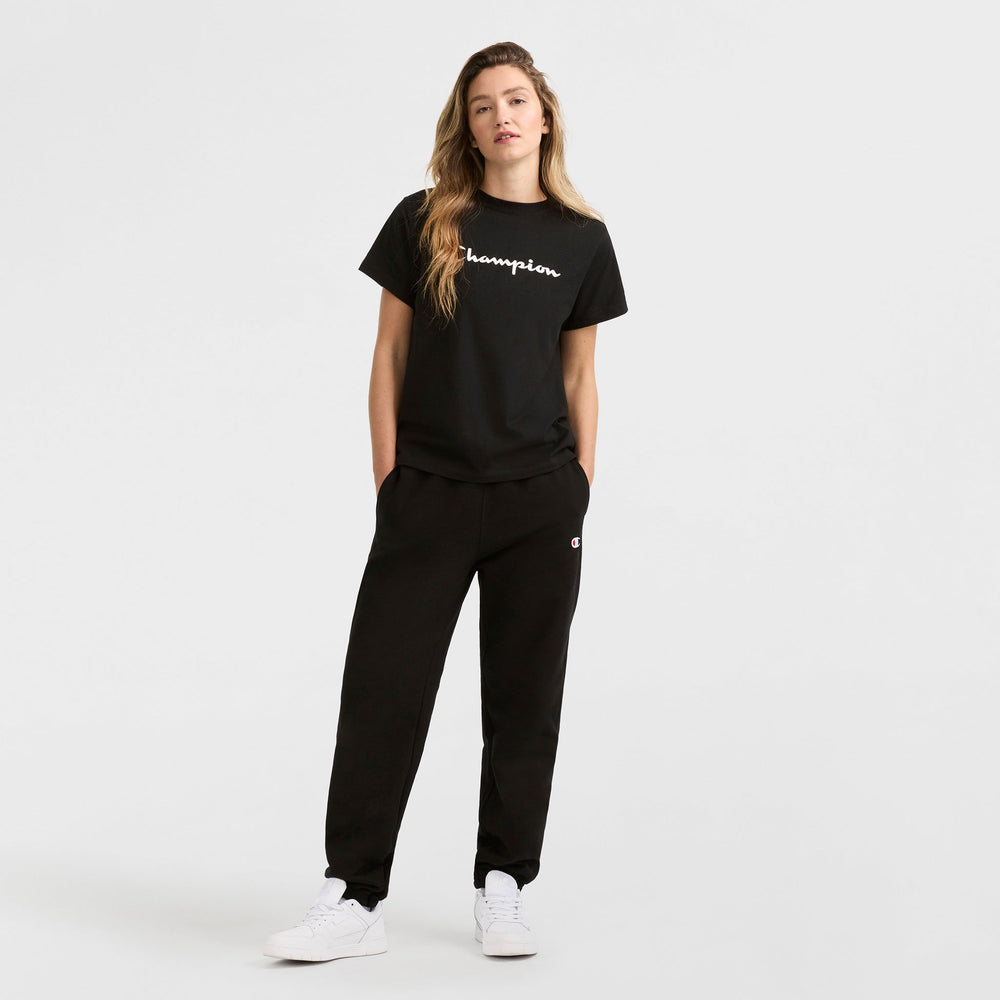 Champion Classic T-Shirt, Script Logo - Black
