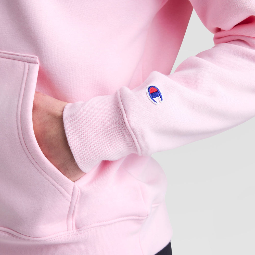 Champion Powerblend Hoodie, Tonal Script Logo - Rose Shadow