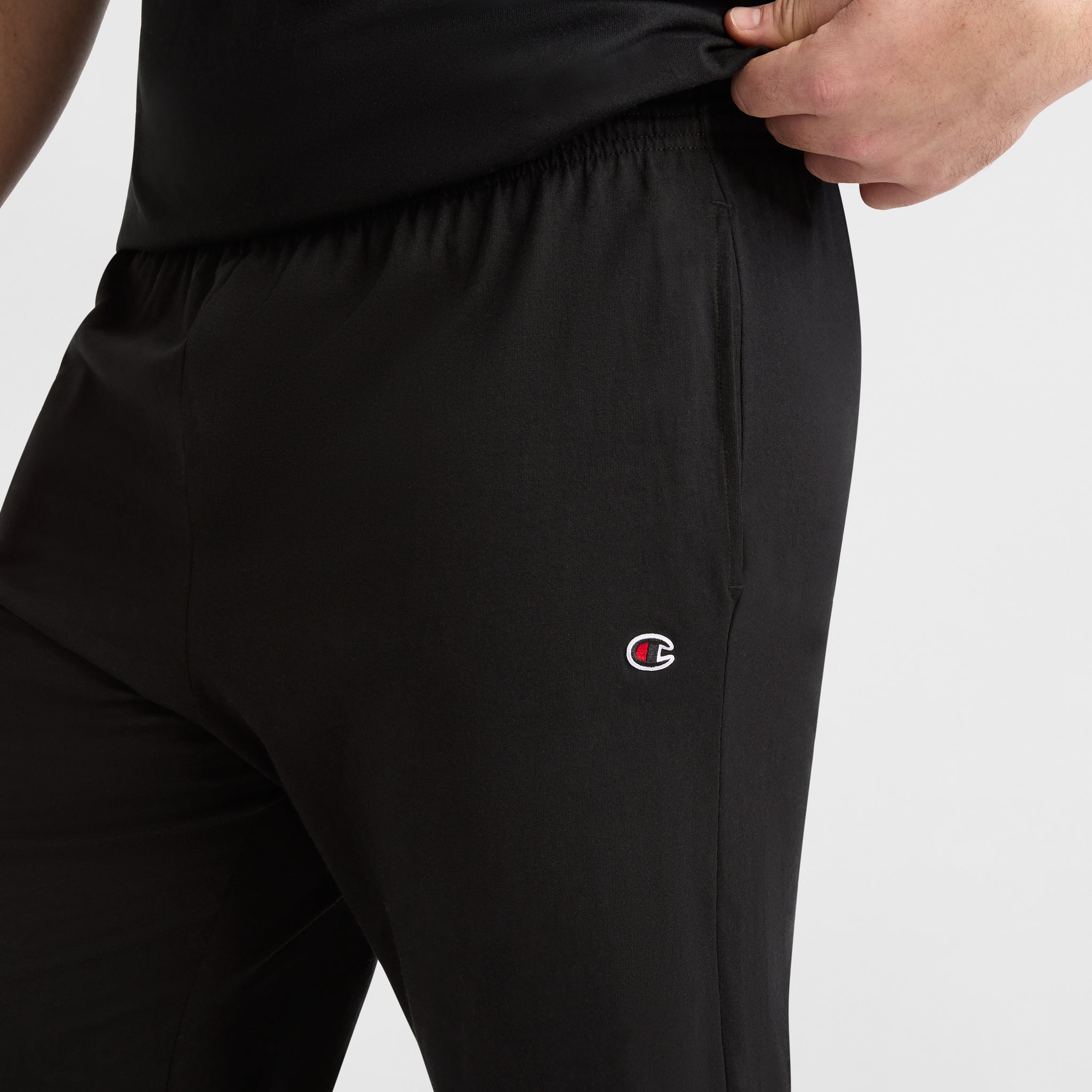 Champion Lightweight Lounge Pants, Open Hem - Big & Tall - Black