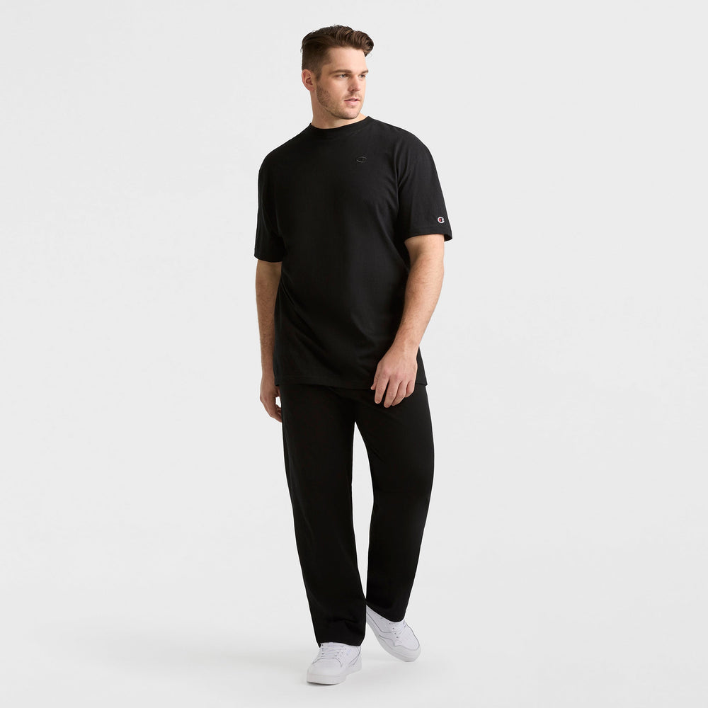 Champion Lightweight Lounge Pants, Open Hem - Big & Tall - Black