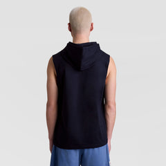 Champion Sleeveless Hoodie, Embroidered C Logo - Deep Navy