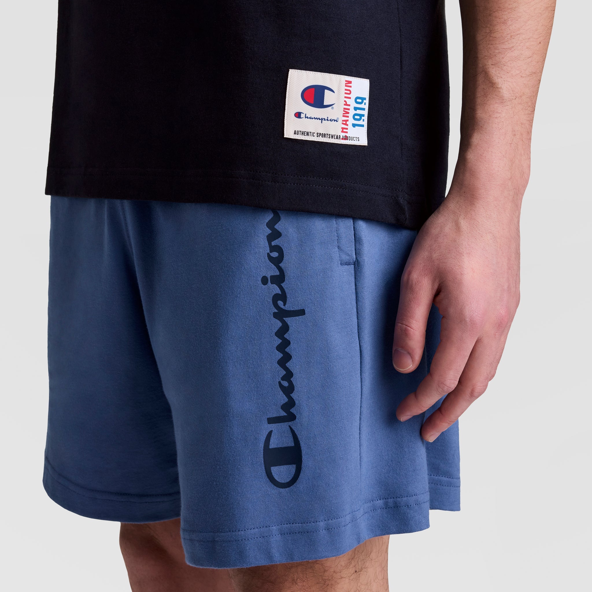 Champion Sleeveless Hoodie, Embroidered C Logo - Deep Navy