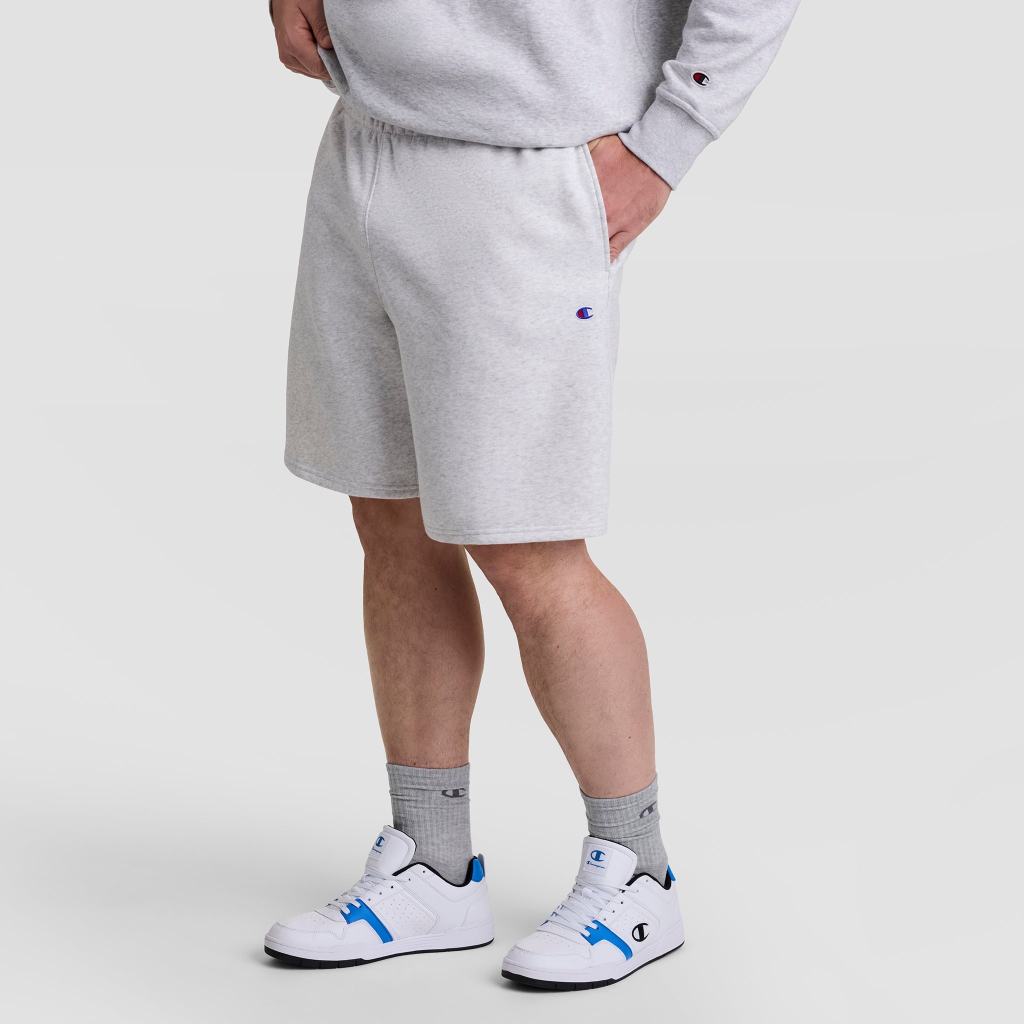 Champion 10" Powerblend Fleece Short - Big & Tall - Platinum Silver Heather