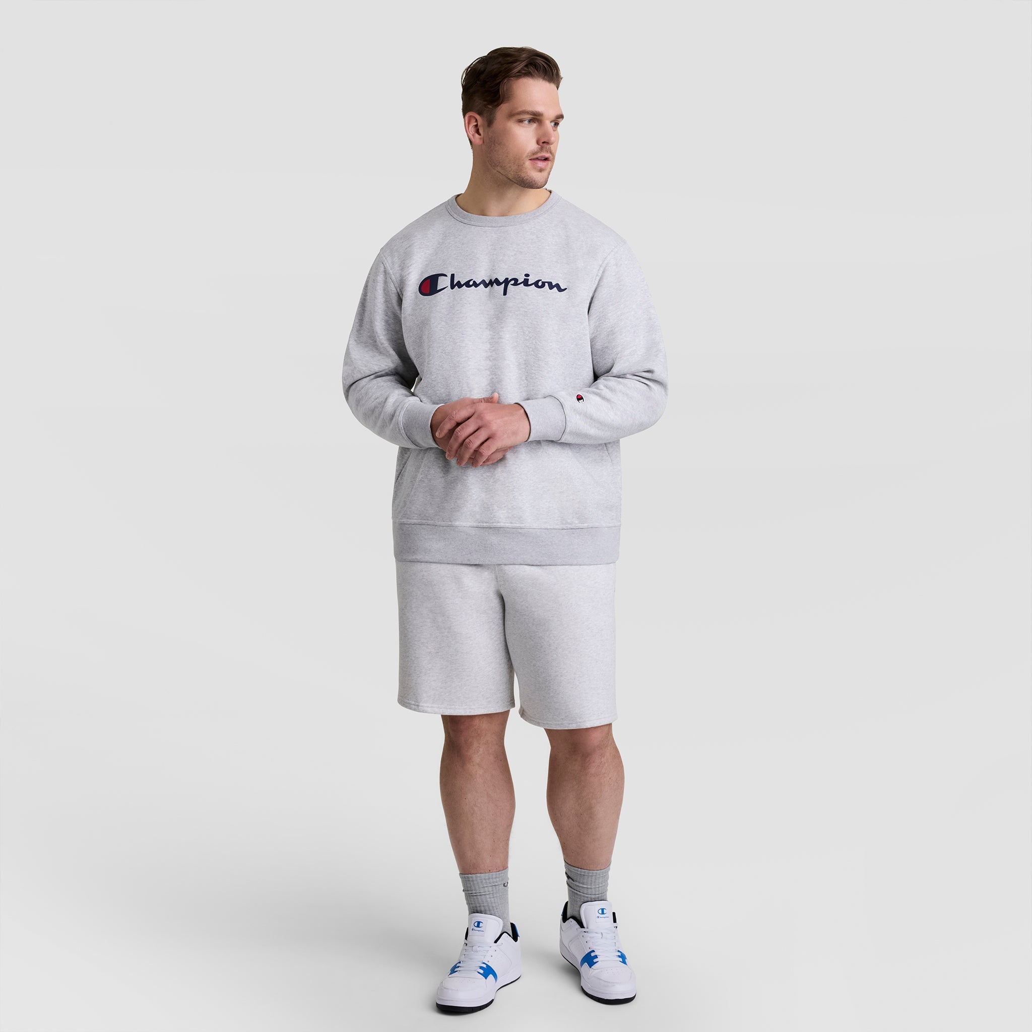 Champion 10" Powerblend Fleece Short - Big & Tall - Platinum Silver Heather