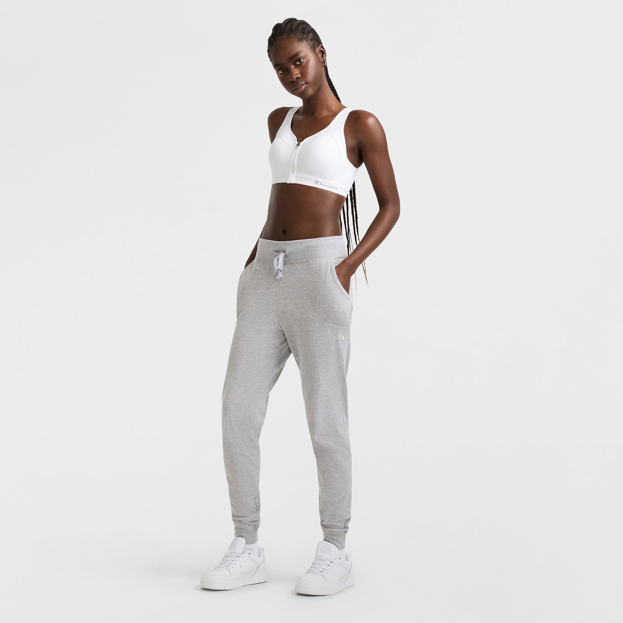 Champion Motion Control Zip Sports Bra - Bright White