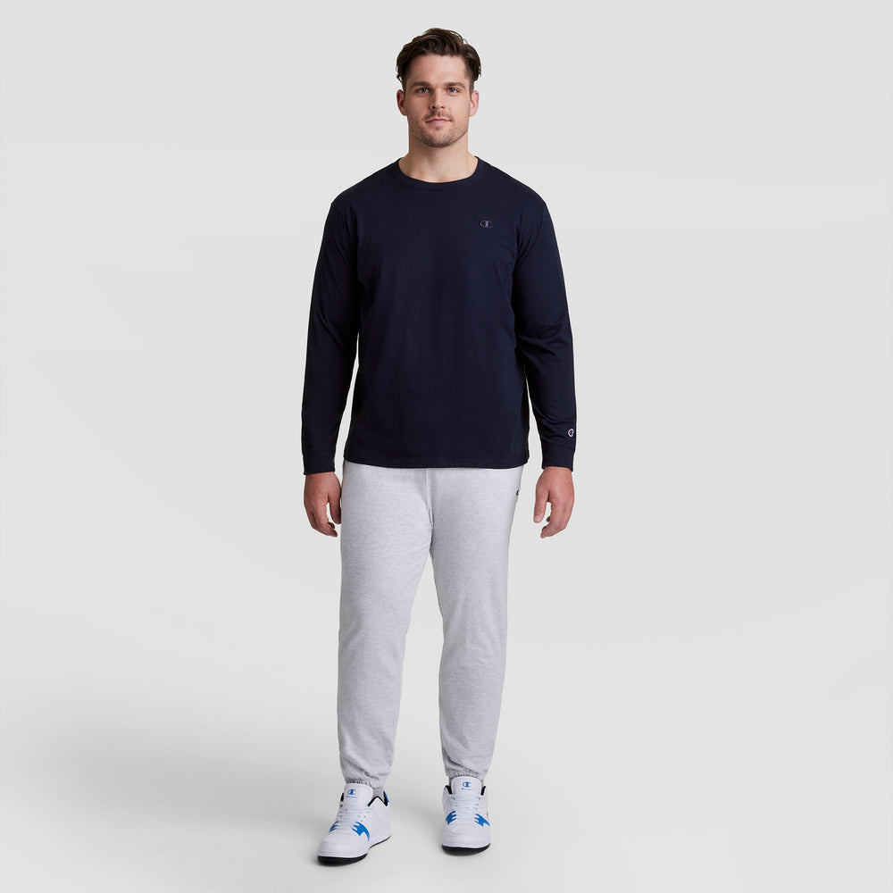 Champion Classic Long Sleeve T-Shirt, Embroidered C Logo - Big & Tall - Deep Navy
