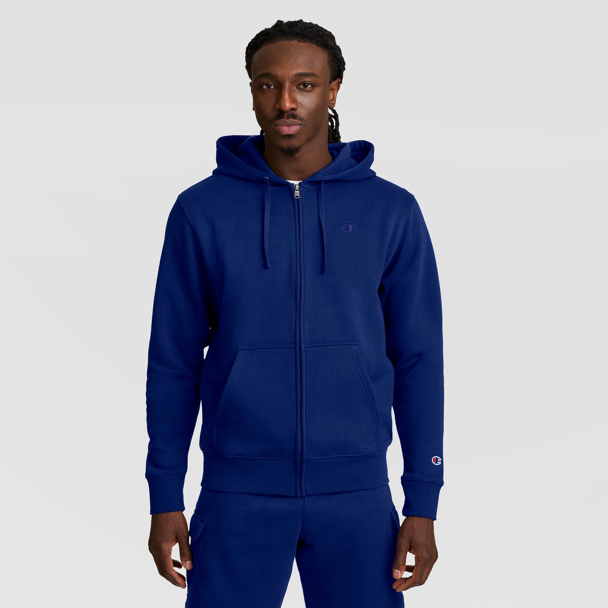 Champion Powerblend Full-Zip Hoodie - Blue Depth