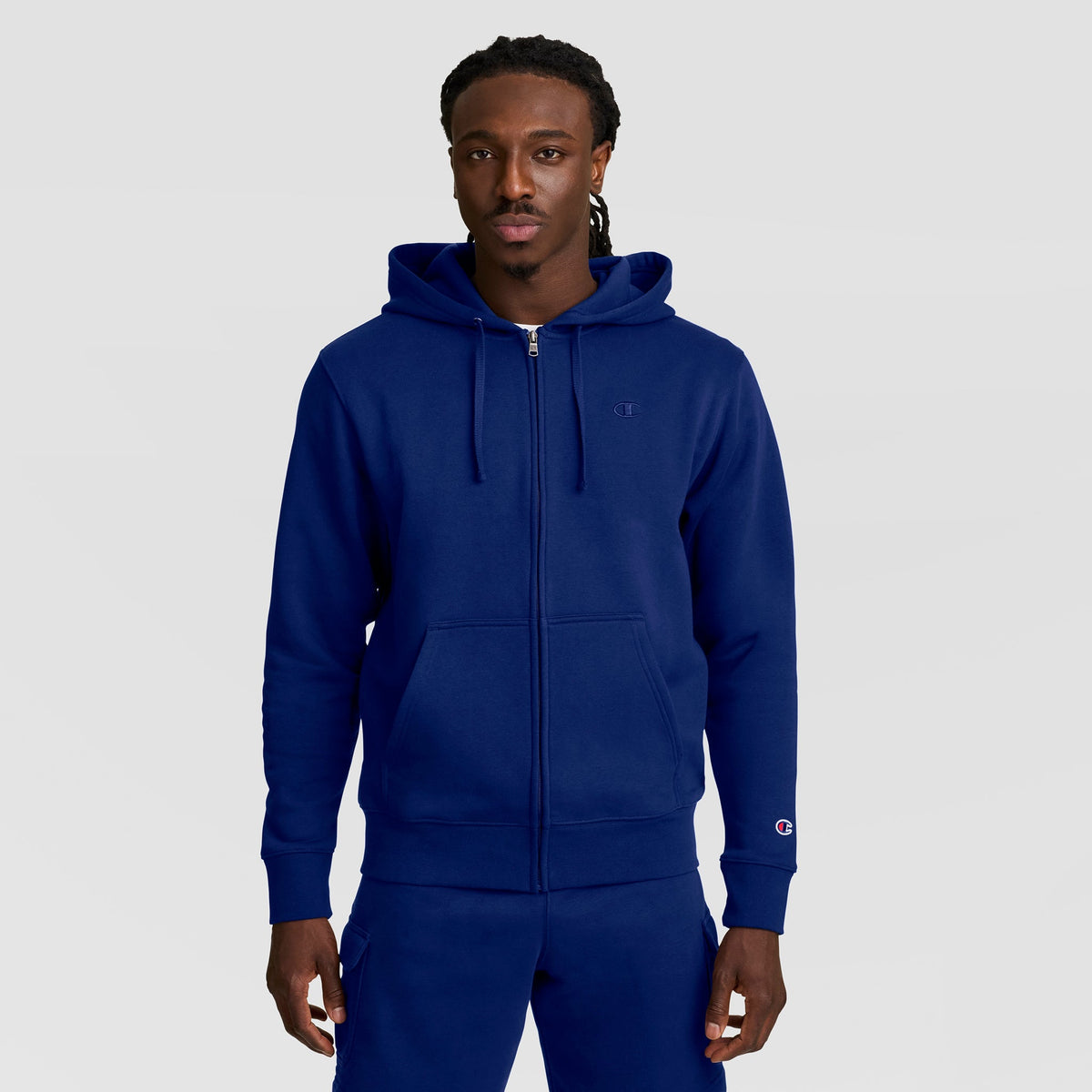 Champion Powerblend Full-Zip Hoodie - Blue Depth