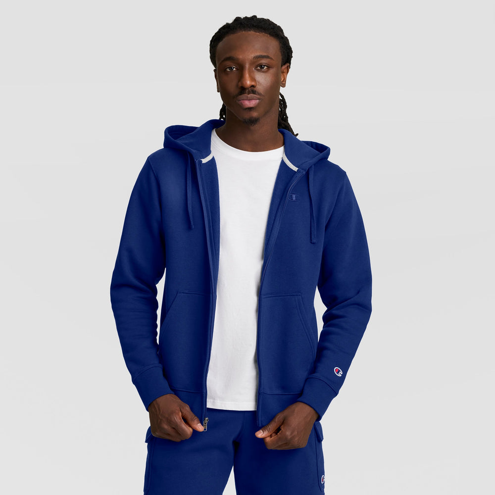 Champion Powerblend Full-Zip Hoodie - Blue Depth