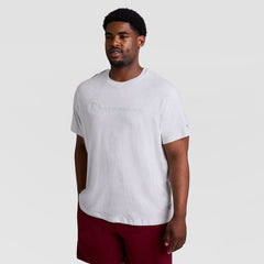 Champion Classic Graphic T-Shirt, Tonal Script Logo - Big & Tall - Platinum Silver Heather