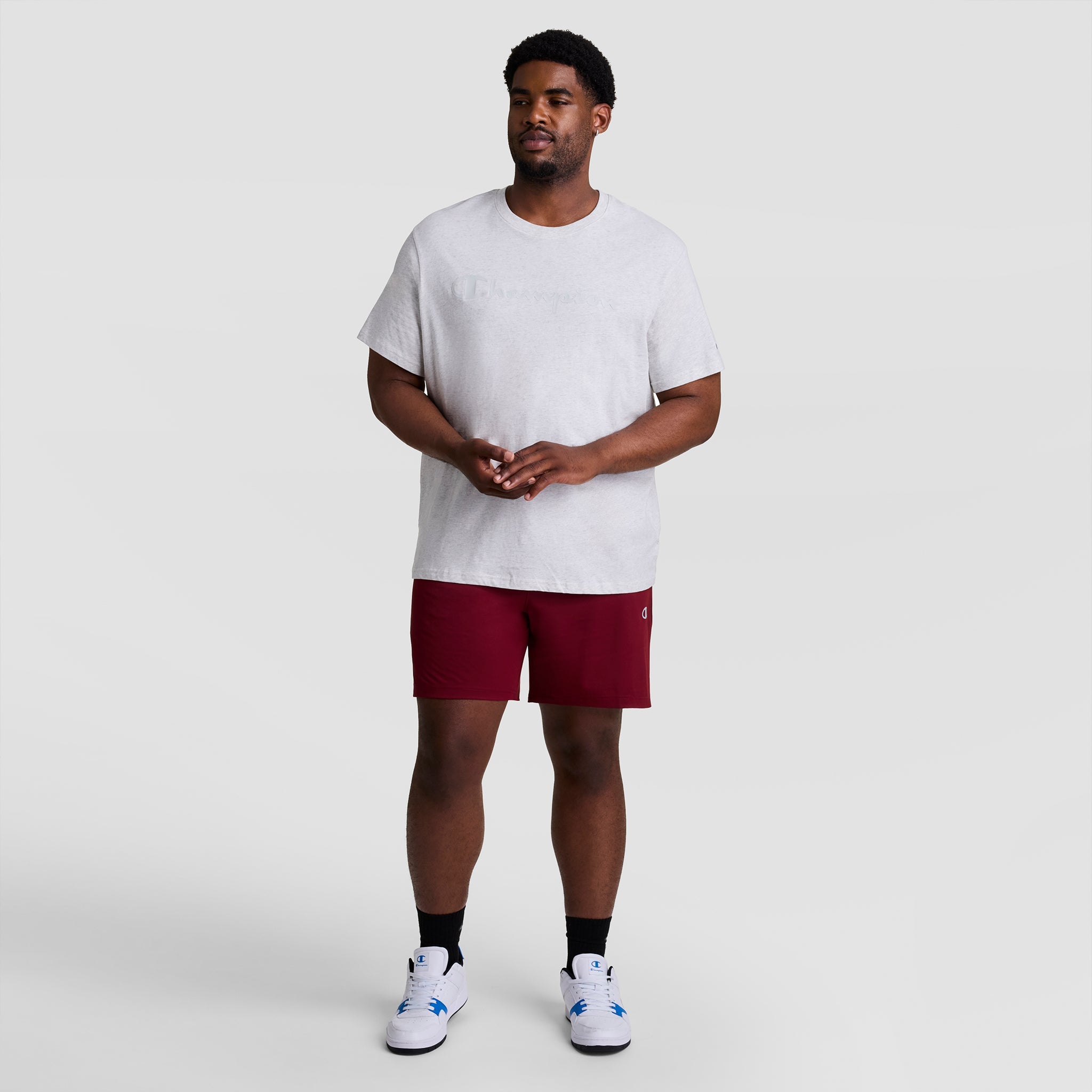 Champion Classic Graphic T-Shirt, Tonal Script Logo - Big & Tall - Platinum Silver Heather