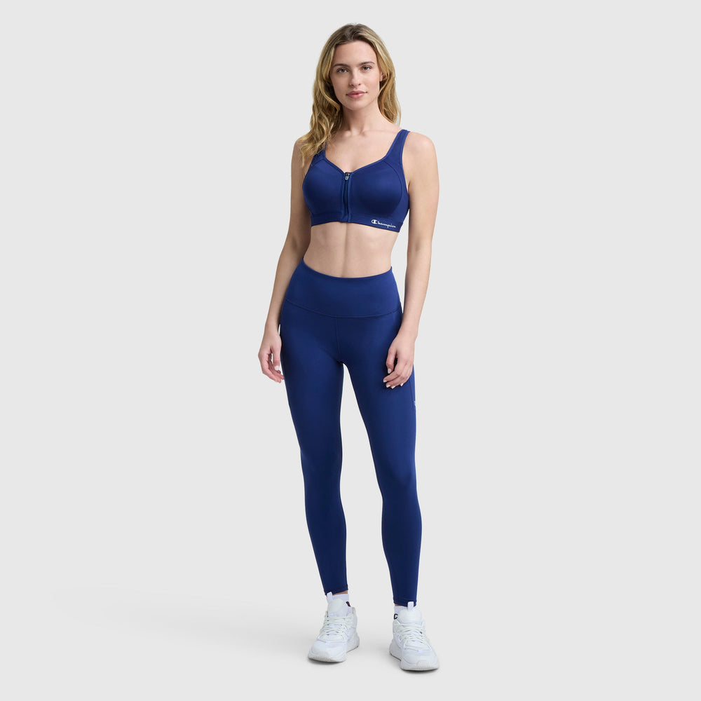 Champion Motion Control Zip Sports Bra - Blue Depths