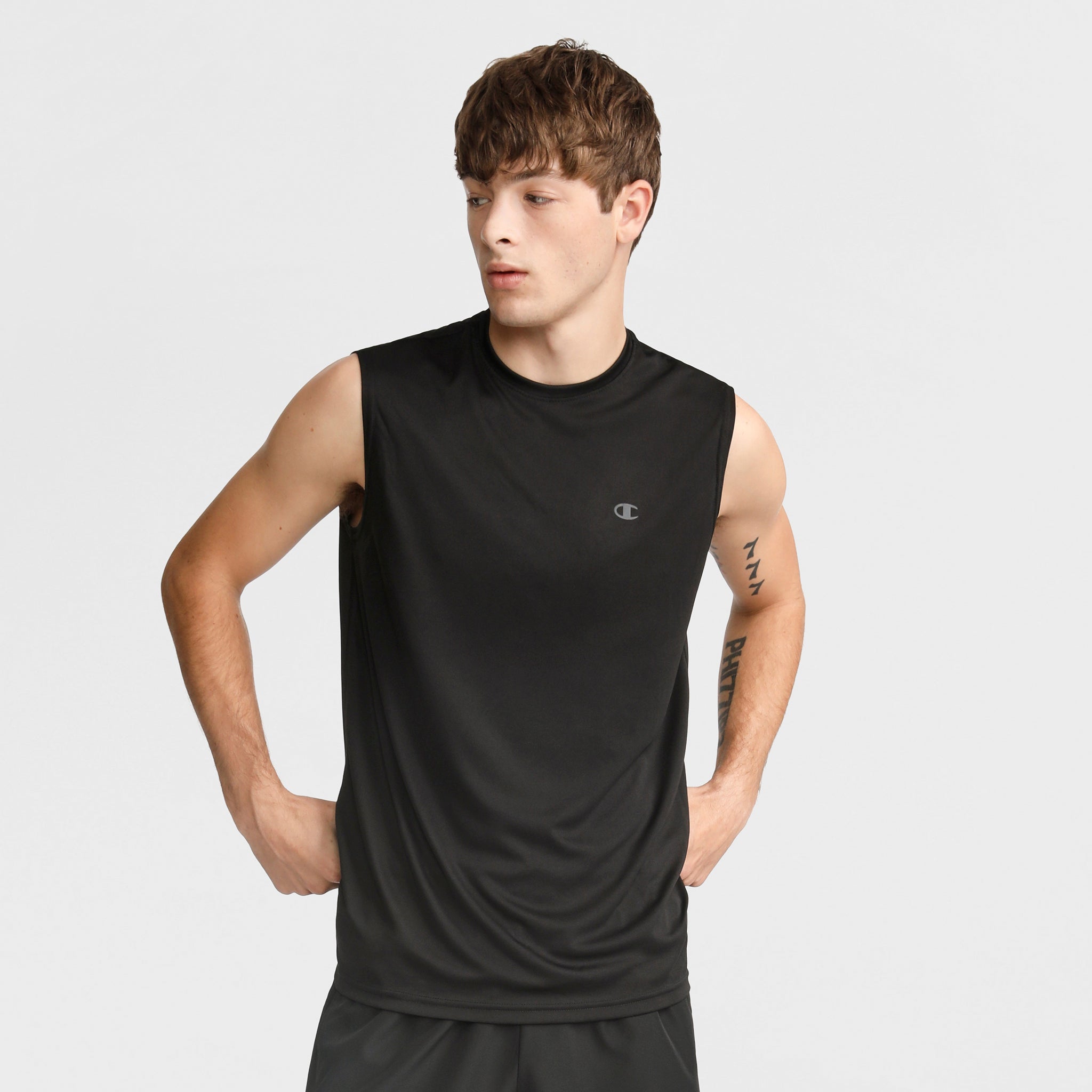 Champion Sport Muscle Tank, Reflective C Logo - Black