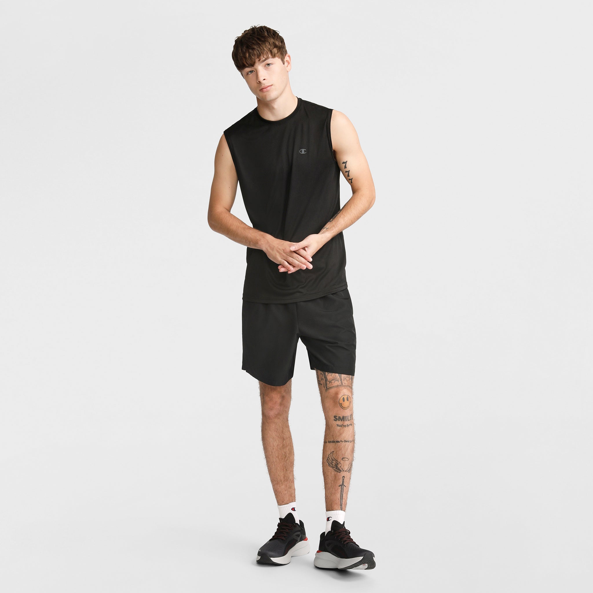 Champion Sport Muscle Tank, Reflective C Logo - Black