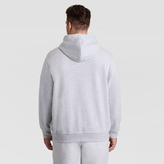 Champion Powerblend Hoodie, Full Script Logo - Big & Tall - Platinum Silver Heather