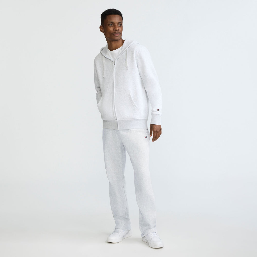 Champion Powerblend Full-Zip Hoodie - Platinum Silver Heather