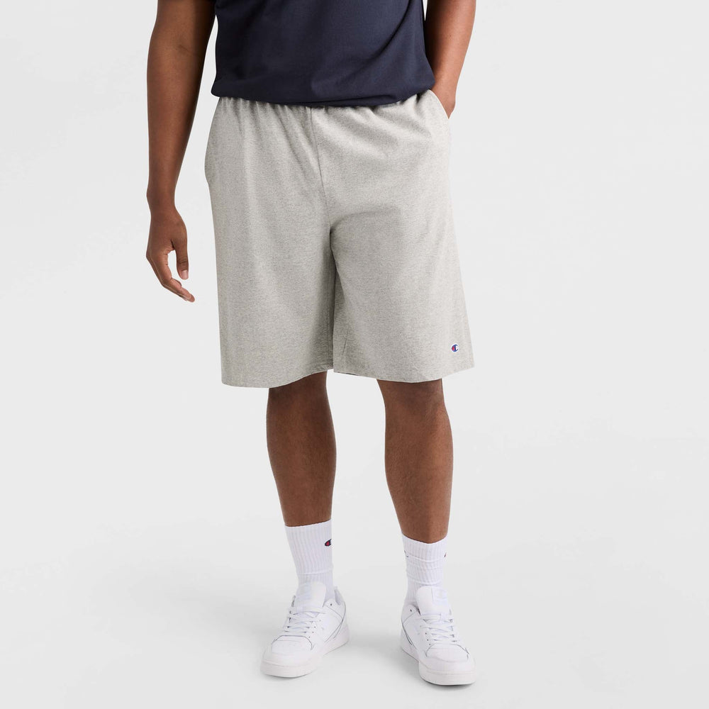 Champion Lightweight Lounge Shorts, C Patch Logo - Big & Tall - New Manhattan Mist Heather