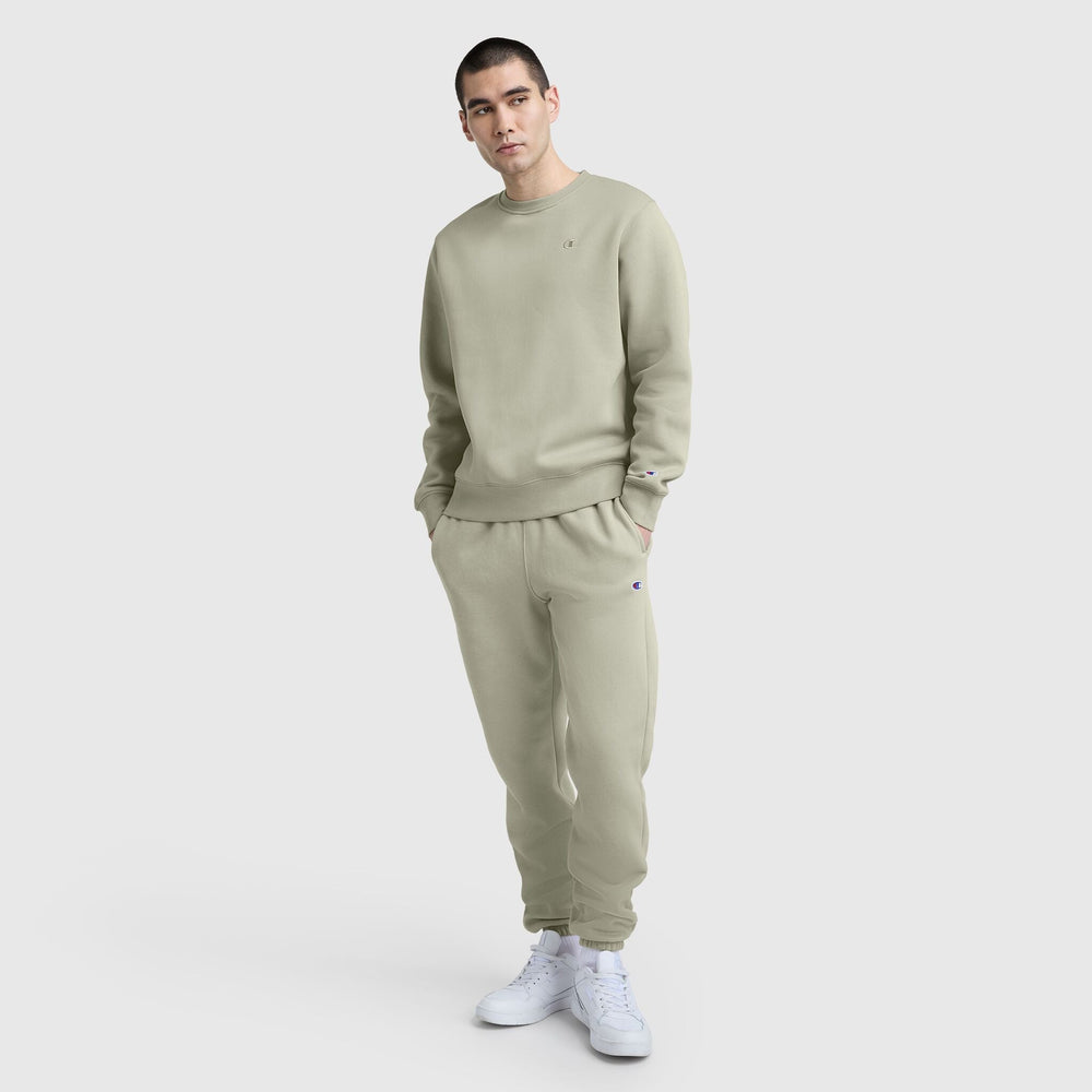 Champion Powerblend Sweatpants, Cinched Bottom - Abbey Stone