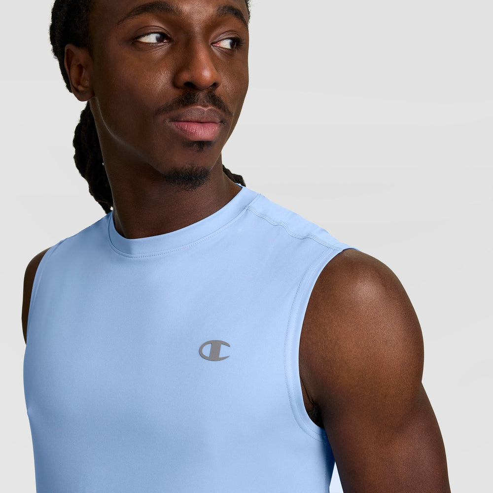 Champion Sport Muscle Tank, Reflective C Logo - Placid Blue