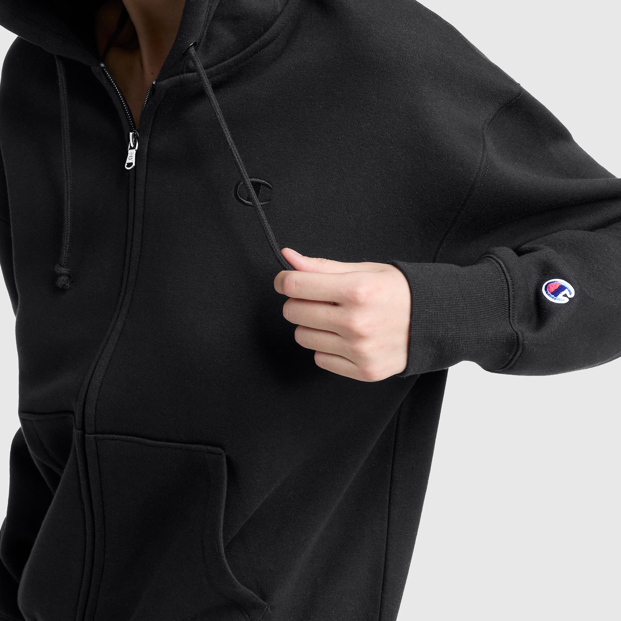 Champion Powerblend Zip-Up Hoodie - Black