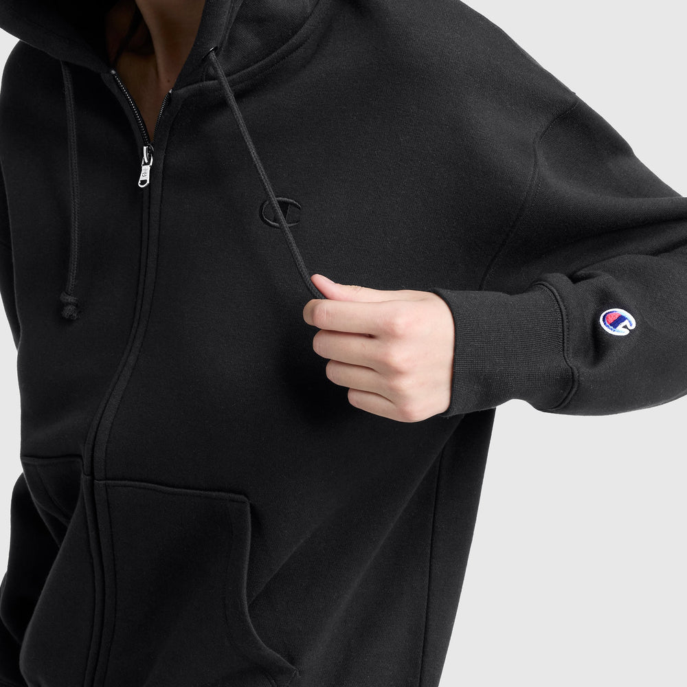 Champion Powerblend Zip-Up Hoodie - Black