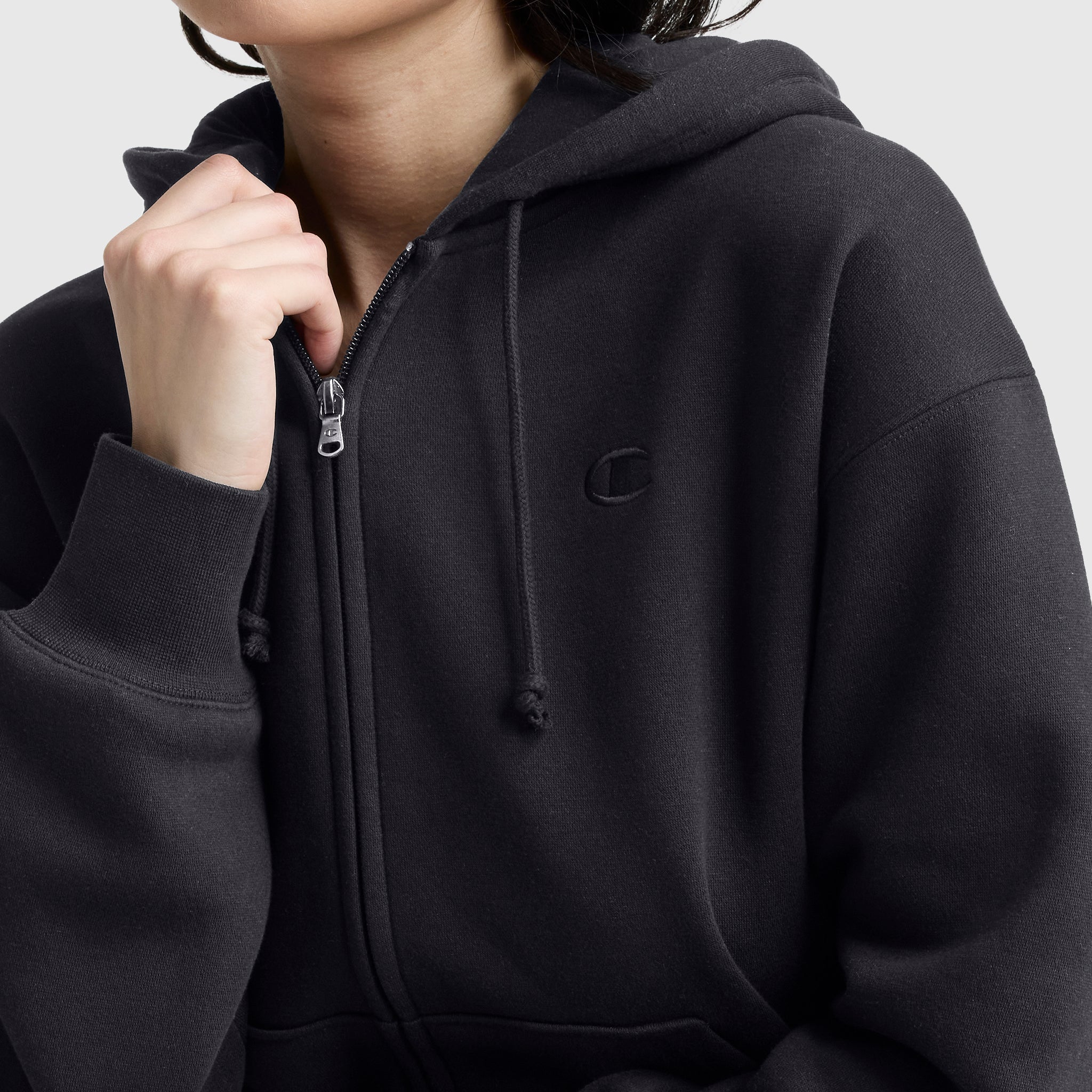 Champion Powerblend Zip-Up Hoodie - Black