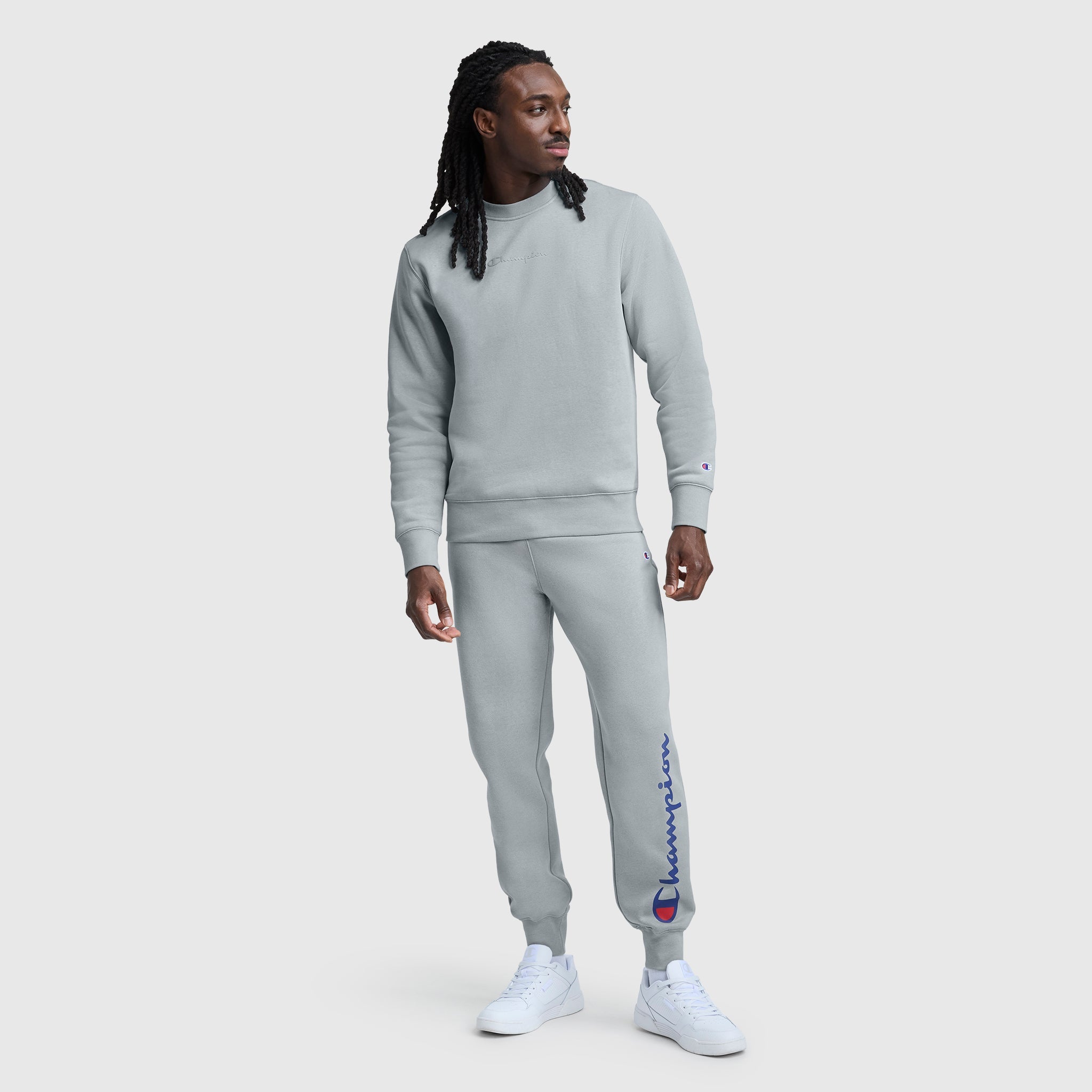 Champion Powerblend Joggers, Script Logo - Quarry